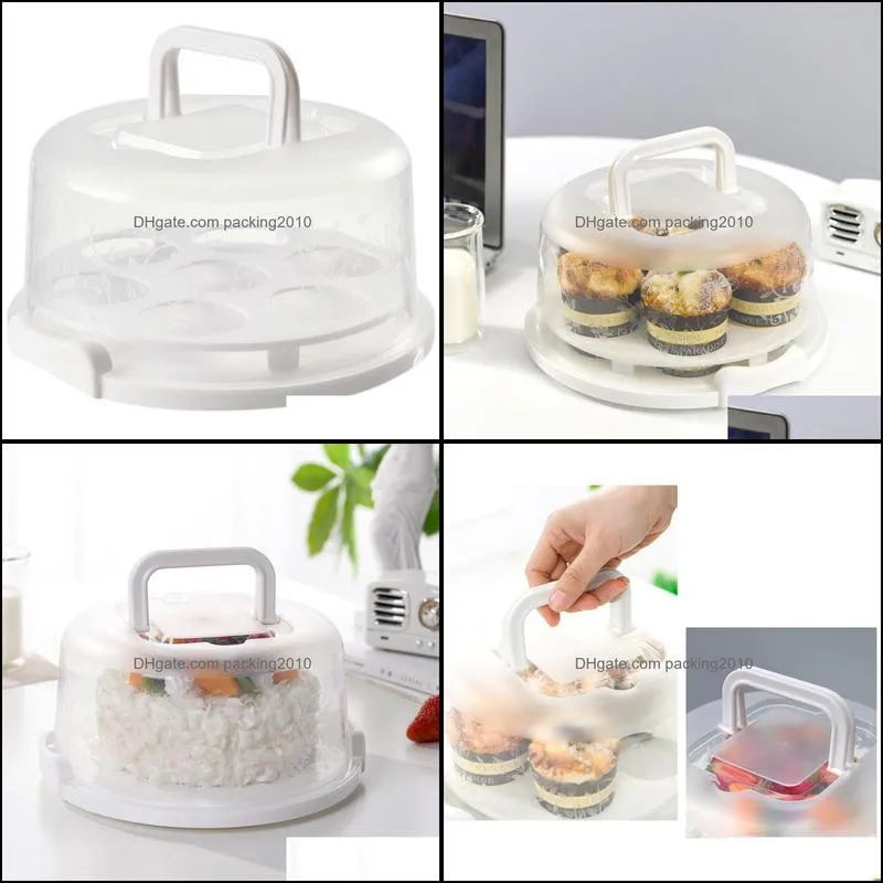 أدوات المعجنات الخبز Bakearware Barking Bar Home Garden Plastic Cake Cake Box Takeout Brithday Packing REM DH4FI