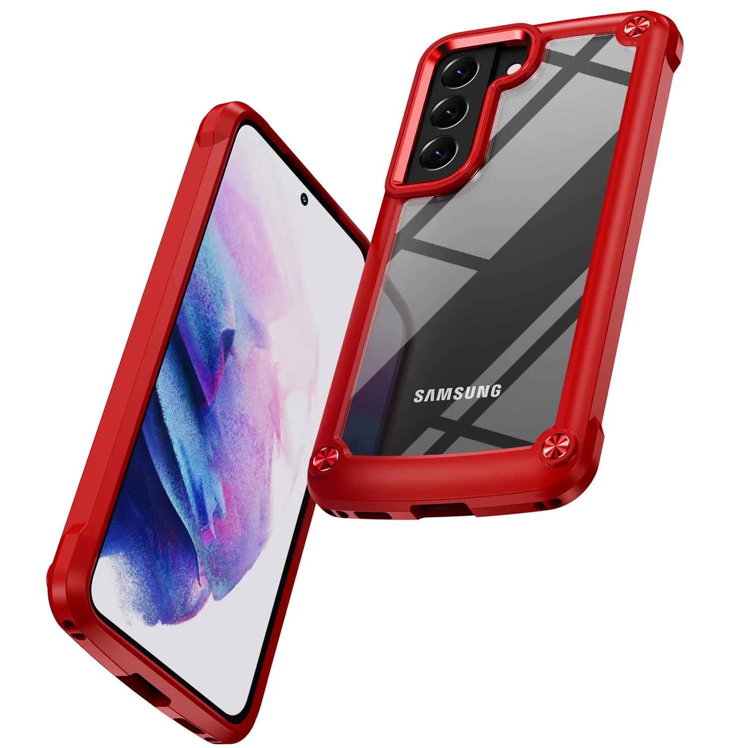 Samsung S22 حالات مضادة للصدمات الشفافة لـ Samsung Galaxy S21 Plus Ultra S20 Fe A12 5G A52 A32 Xiaomi 11t Poco X3 Redmi Note 11 Acrylic Hybrid TPU Case Hard