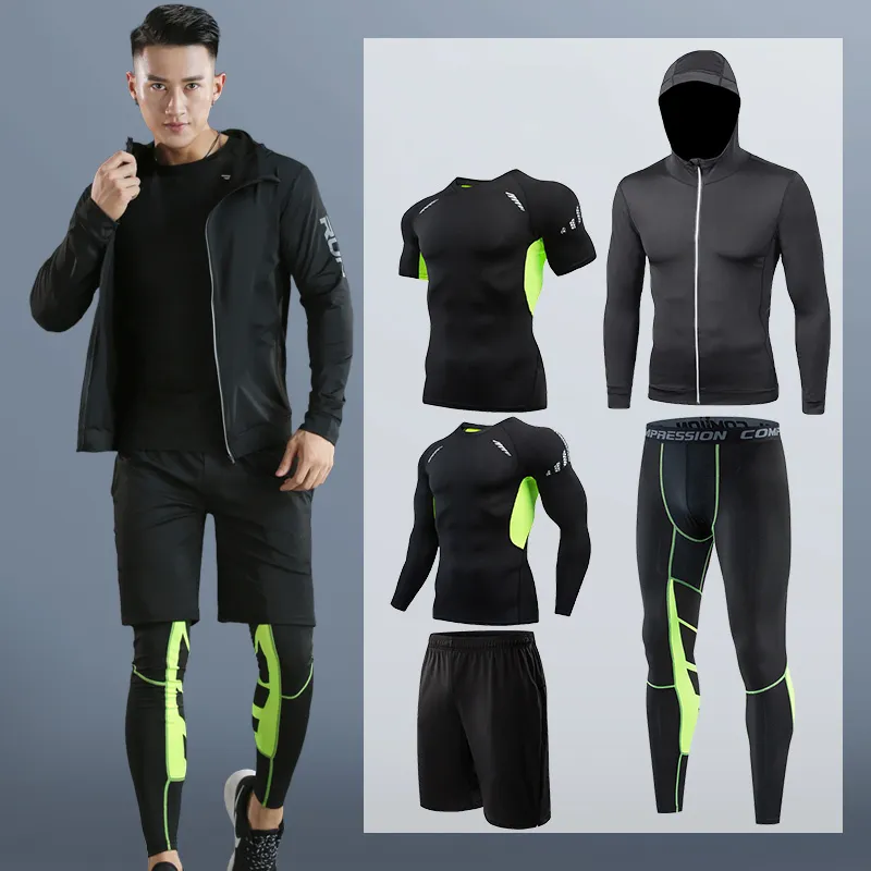 Conjunto de ropa deportiva de entrenamiento para hombre Gimnasio Fitness  Compresión Traje deportivo Jogging Ropa deportiva ajustada Ropa 4XL5XL  Hombre