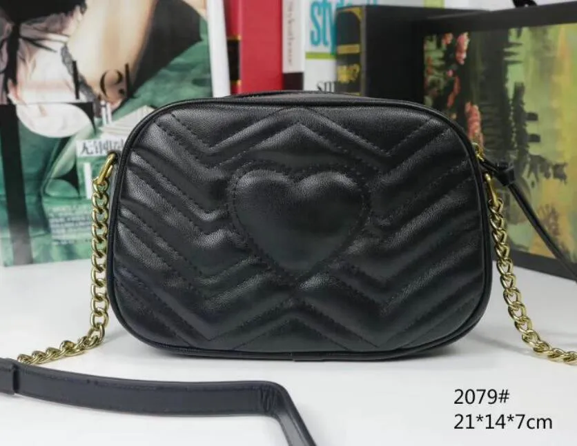 Designer Marmont Bag Love Heart Wave Pattern Borsa a tracolla Borsa a catena di moda Borse a tracolla Borsa a tracolla Lady Lady Pelle Classic Style Borse