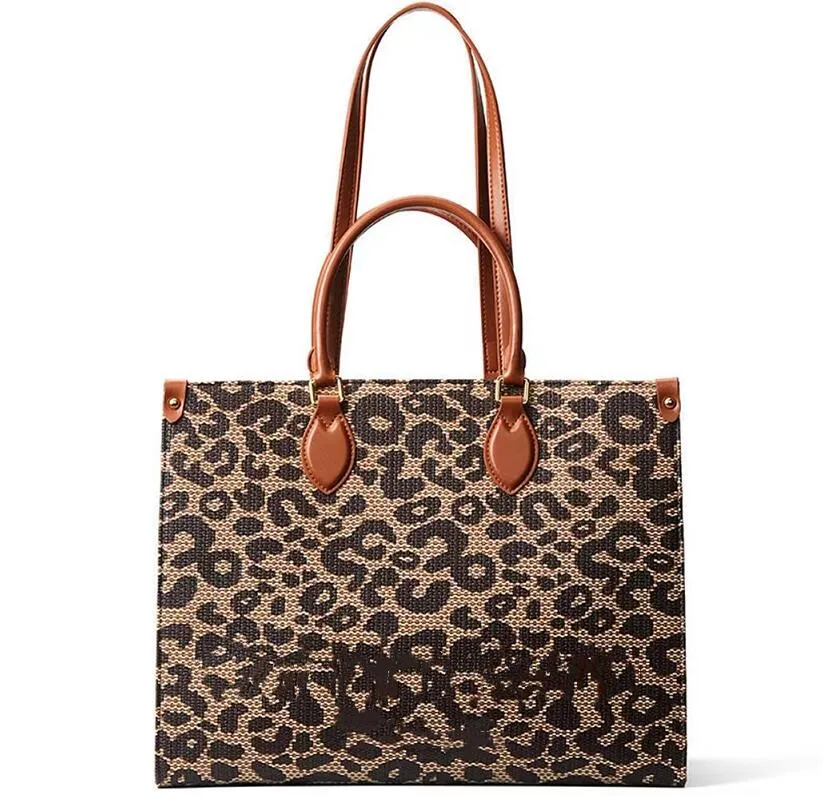 Hoge capaciteit vrouwen mode luipaard patroon bakken hoogwaardige lederen elegantie dames luxe nieuwe stijl boodschappentassen single-shoulder tas