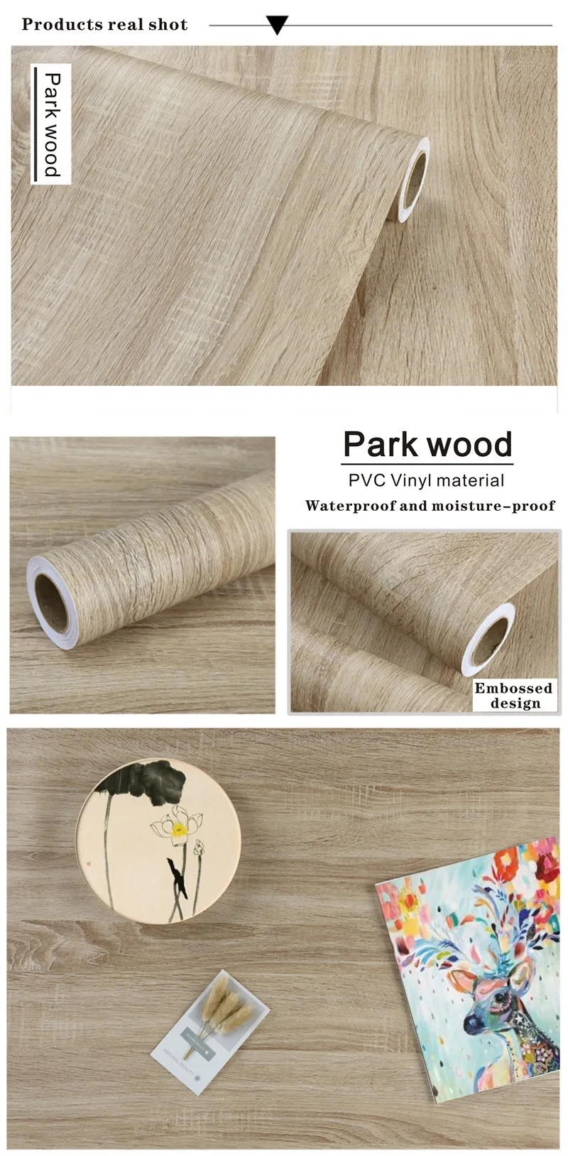 PVC Wood Grain Stickers Waterproof Self Adhesive... From Deng10, $5 ...