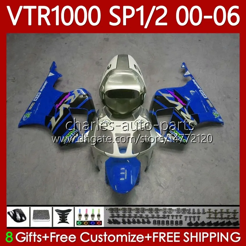 OEM Bodywork For HONDA VTR RTV 1000 RC51 00-06 Bodys 123No.135 SP1 Blue black SP2 VTR1000 RTV1000 00 01 02 03 2004 2005 2006 VTR-1000 2000 2001 2002 2003 04 05 06 Fairing