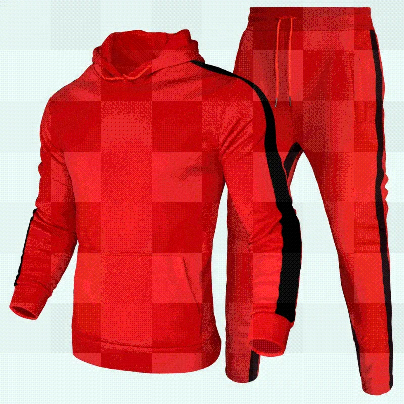 Contraintes de survêtement masculines Sweat à capuche de mode masculine Vêtements de vêtements de sport jogging Jogging Casual Running Sports Suit Pants 2 pièces Setmen's