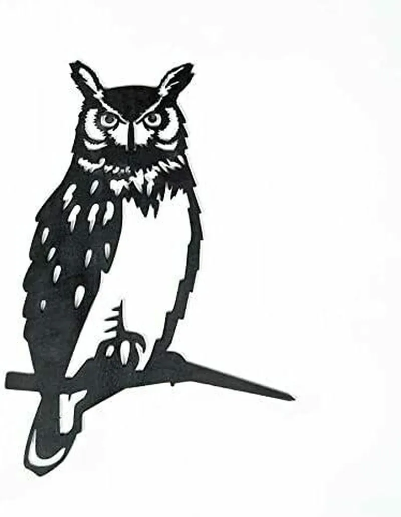 Great Horned Owl - Outdoor Tree Ornament - Metal Art