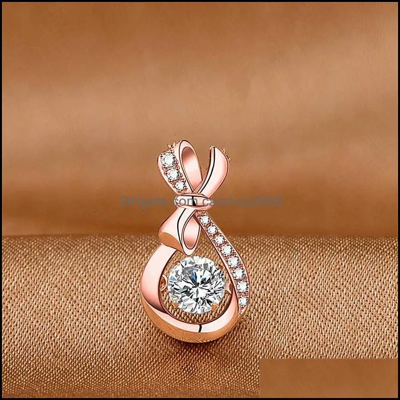 925 sterling silver necklaces for women luxury jewelry engagement wedding rose gold crystal necklace carshop2006