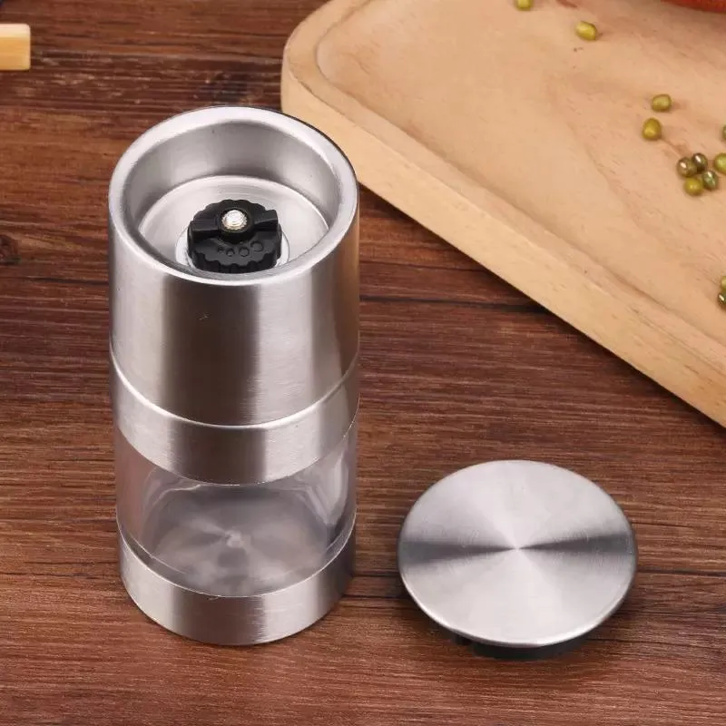 Manual Pepper Mill Salt Shakers One-handed Pepper Grinder Stainless Steel Spice Sauce Grinders Stick Kitchen Tools