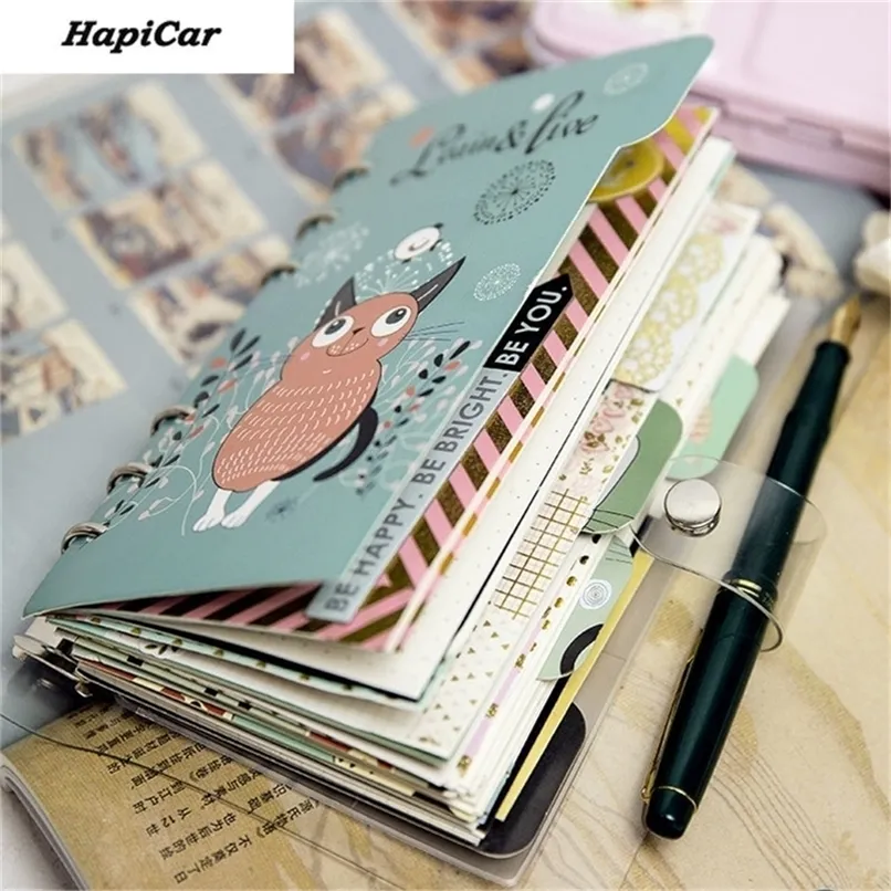 Simpatico taccuino A5 A6 Binder Journal Kawaii STUDENT Notepad School Travel Daily Organizer Spiral Note Book 6 Rings Cancelleria 220401