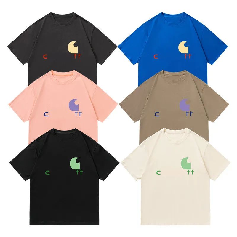 Carhart Mektup Baskı Erkek Kadın Tee Kısa Kollu T-Shirt Sıradan Alfabe Baskı Doodle T-Shirts 12 Renk A1