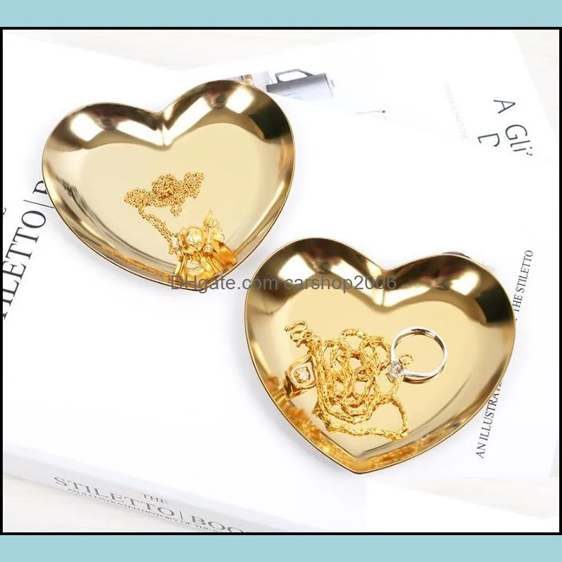 display tray jewelry tray heart shape wed plate colored metal tray home storage popular decoration ornament sn3573