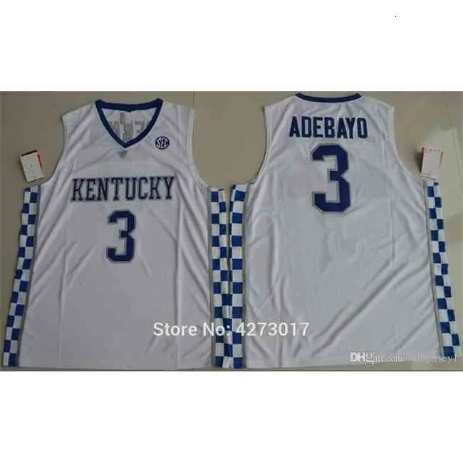 Hommes Kentucky Wildcats College Basketball Jerseys # 3 Edrice Ado Jersey Basketball Jersey Cheap Jersey Gros gilet Chemise