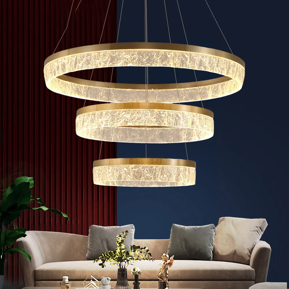 LED-Kristall-Kronleuchter für Wohnzimmer, modernes Schlafzimmer, Cristal-Hängelampe, goldfarben, Innendekoration, Leuchten
