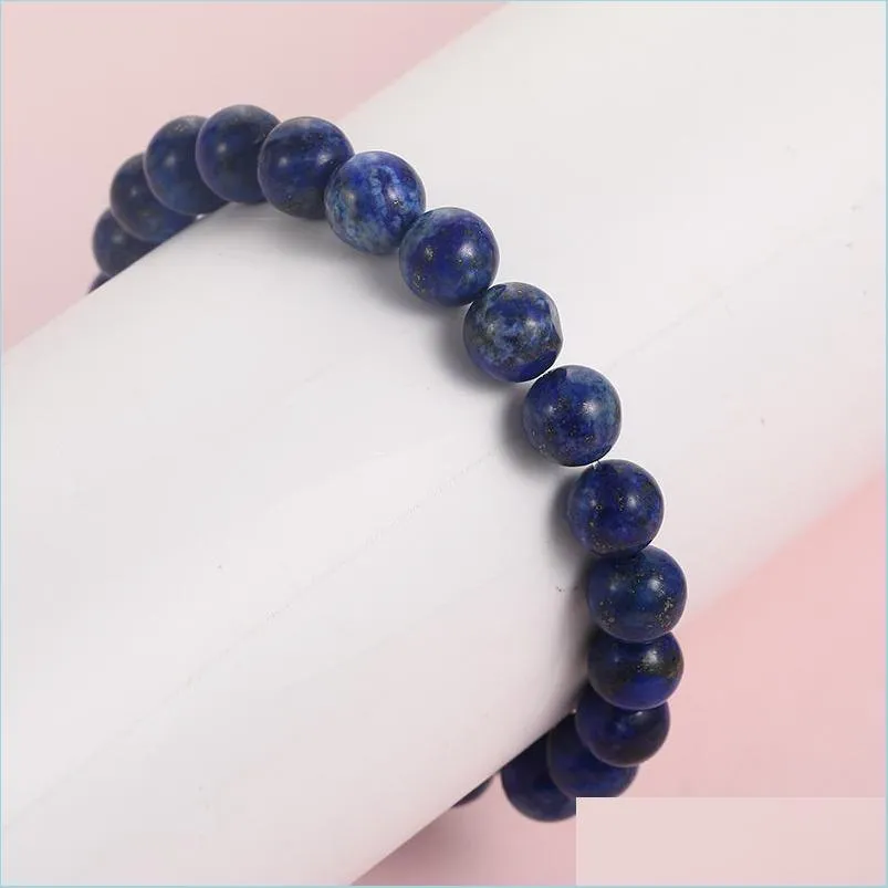  lapis lazuli beaded bracelets for men women fashion natural stone energy bracelet elastical handmade jewelry gift