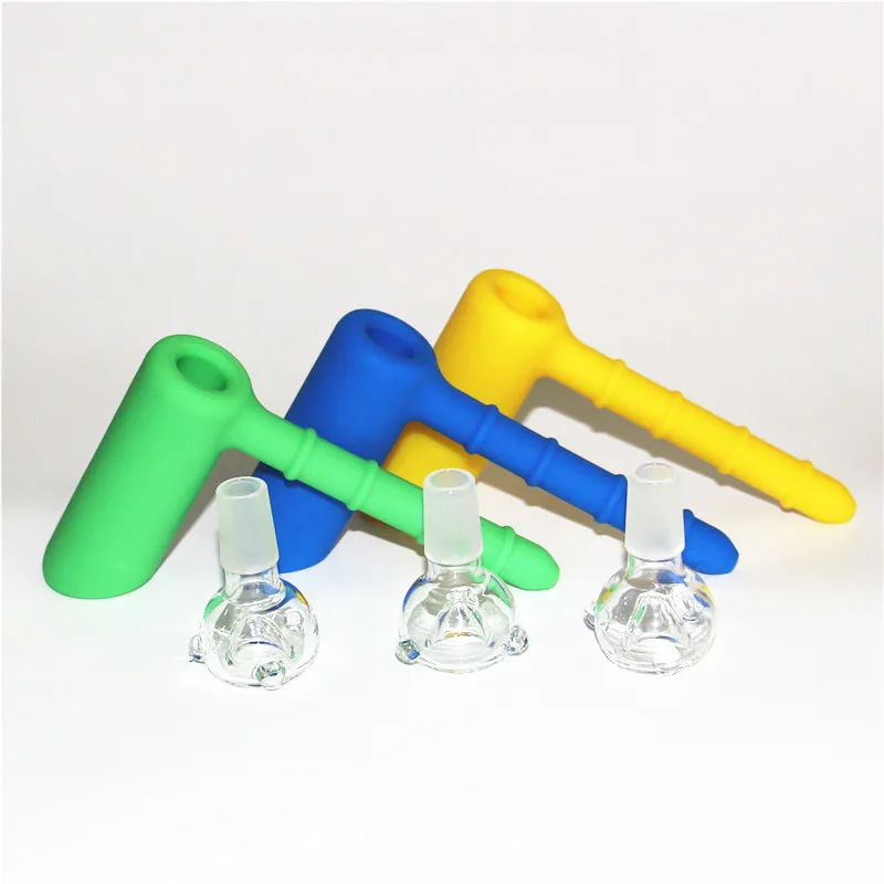 Tubo de tabaco silicone fumando canos mini silicone cuba de água cachimbo de cachimbo de cachimbo de água de várias cores portátil shisha dab rig