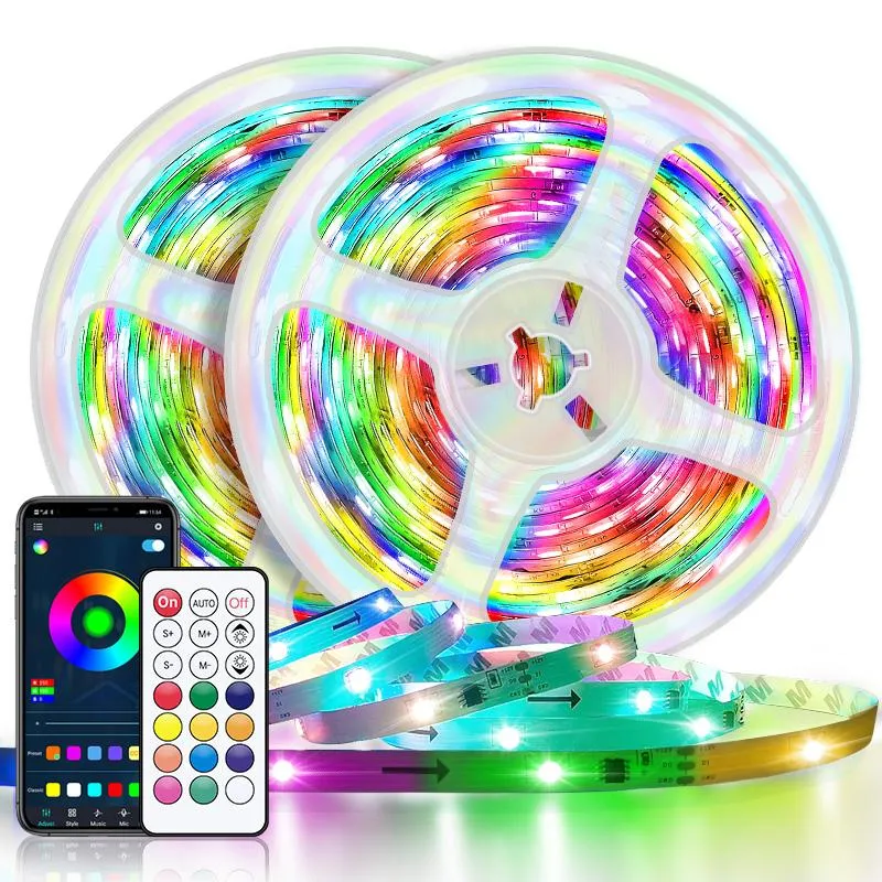 Remsor LED -remsa lampor RGB -band Bluetooth ingen vattentät flexibel lampa dc12v TV bakgrundsbelysning sovrum dekorateled remssled