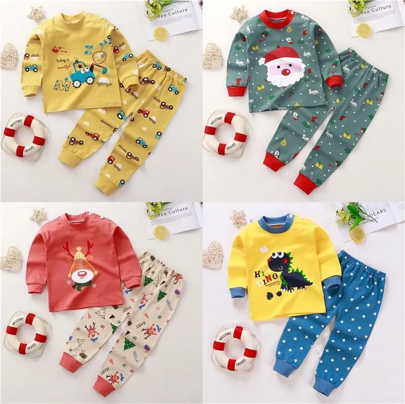 Ensembles de vêtements bébé pyjamas ensemble à manches longues t-shirt pantalon costume infantile enfant en bas âge garçon fille vêtements de noël tenues de maison SetClothing