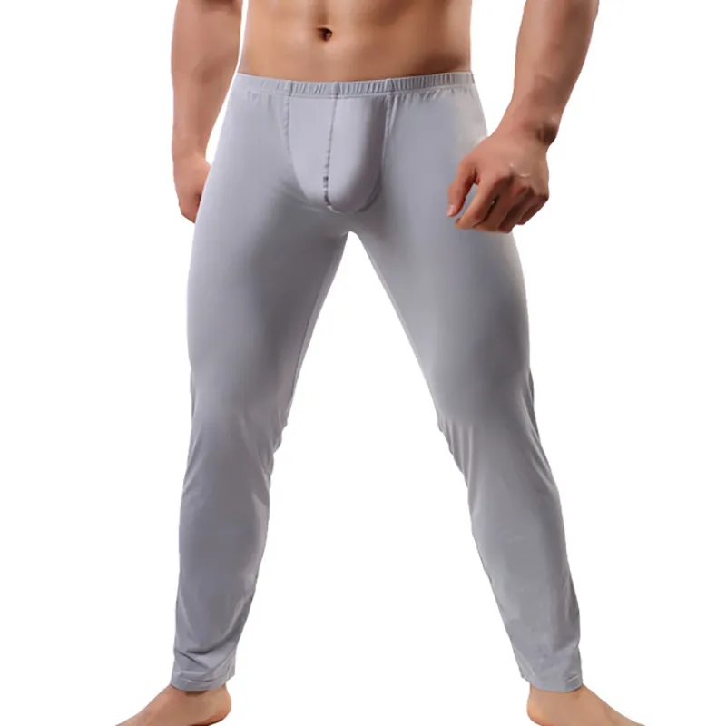 رجال نوم القيعان pijama hombre pouch Ice Silk Pajama lounge pants Ultrathin Pajama Homme Sleepwear Breaters 201109