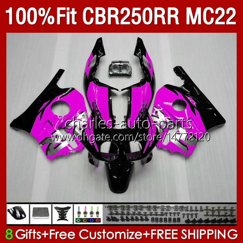 Fairings For HONDA CBR250 CBR 250RR 250 RR CC 250CC 1990 1991 1993 1994 1996 1997 1998 1999 131No.152 CBR250RR MC22 90 91 92 93 94 95 96 97 98 99 Injection Body Black Rose