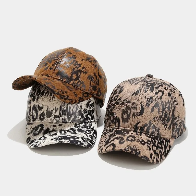 Leopardtryck justerbara män skugga baseball cap unisex solskydd utomhus hip hop pappa hatt