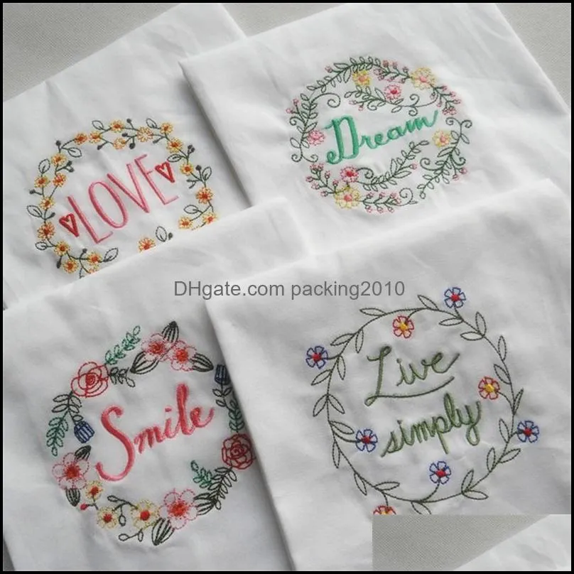 High Grade Napkin Home Furnishing Fabric Art Dinner Cloth Embroider Water Uptake Soft Texture Cup Towel Eco Friendly