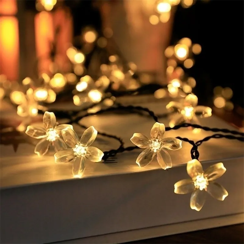 2M5M Flower LED Light String Garland Merry Christmas Decor for Home Tree Ornaments Xmas Navidad Year Y201020