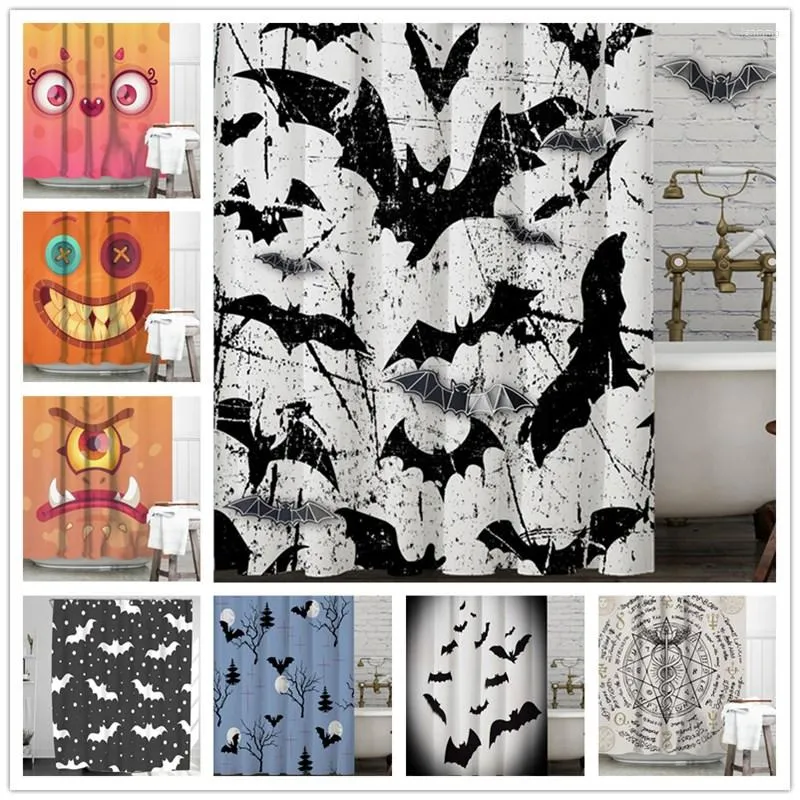 Занавески для душа Хэллоуин Гоблин Дом Декор занавес для гостиной спальни черно -белая ткань ткань