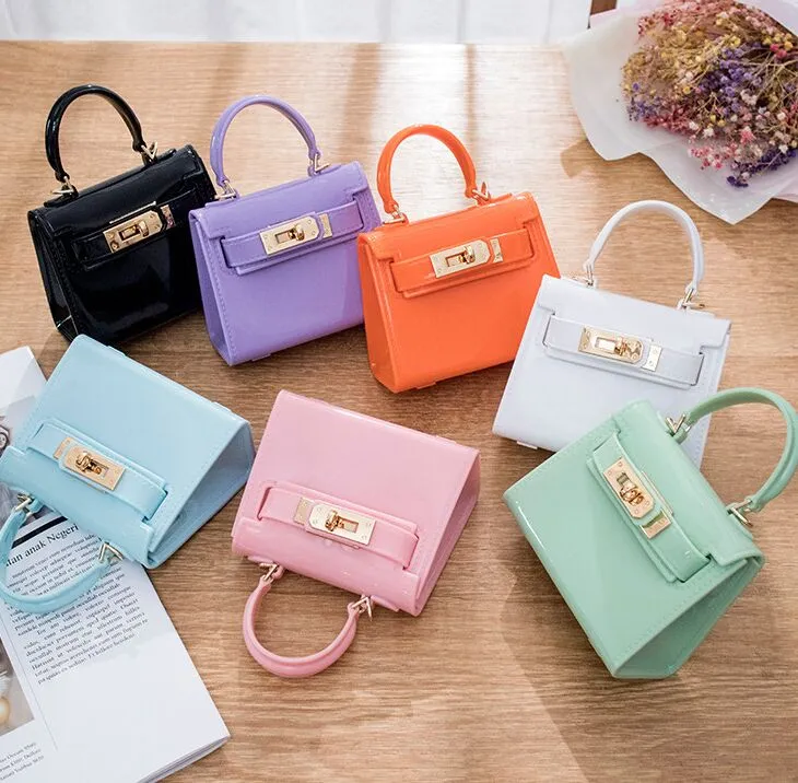 Frauen Mini Handtaschen Jelly Tote Candy Farbe Umhängetaschen Für Messenger Bag Mädchen Sommer Tasche