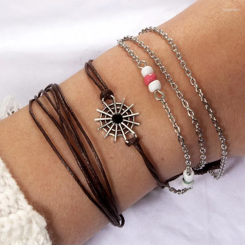 Charm Armband Bohemian Style String Star Disc Armband Set Pärled Chain Three-Piece SetCharm Lars22