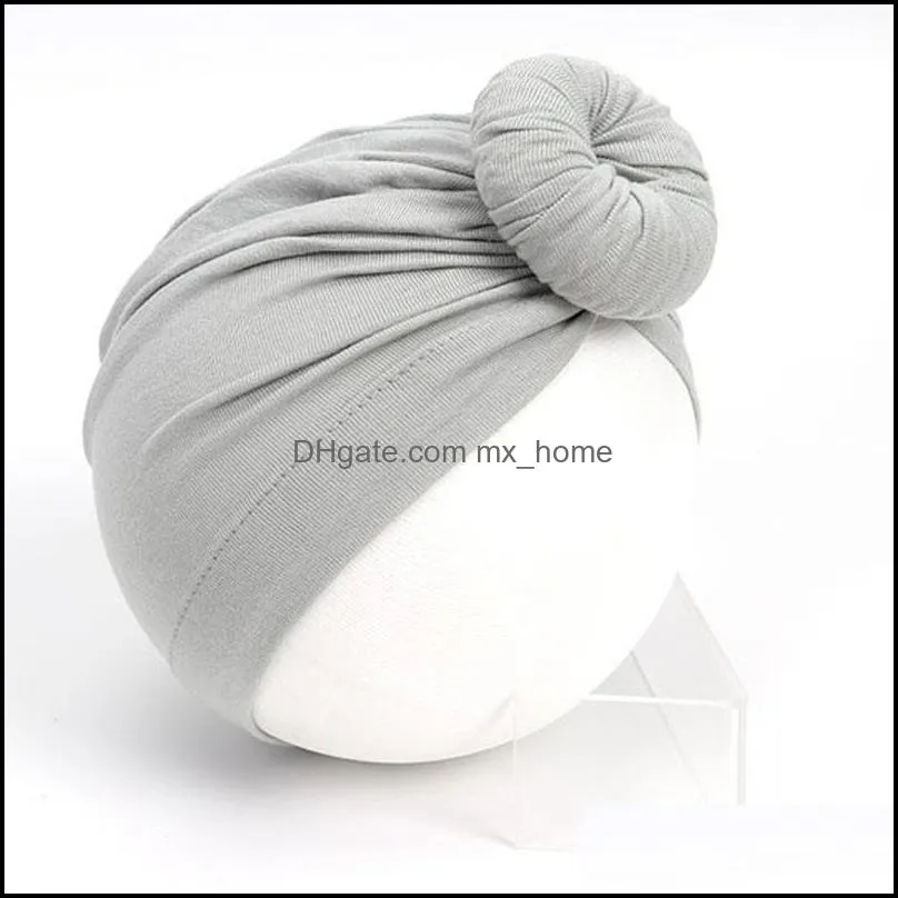 Newborn Baby Knotting Sleeve Hats 16 Design Solid Baby Kids Caps Girls Accessories Supplies Newborn Boy Hats 07