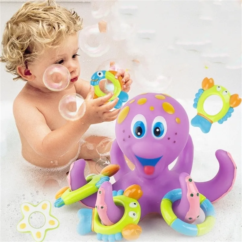 Baby Bath Toys Play Water Funny Floating Ring Toss Game Bathtub Bathing Pool Education Toy For Barn Children Gift 220808