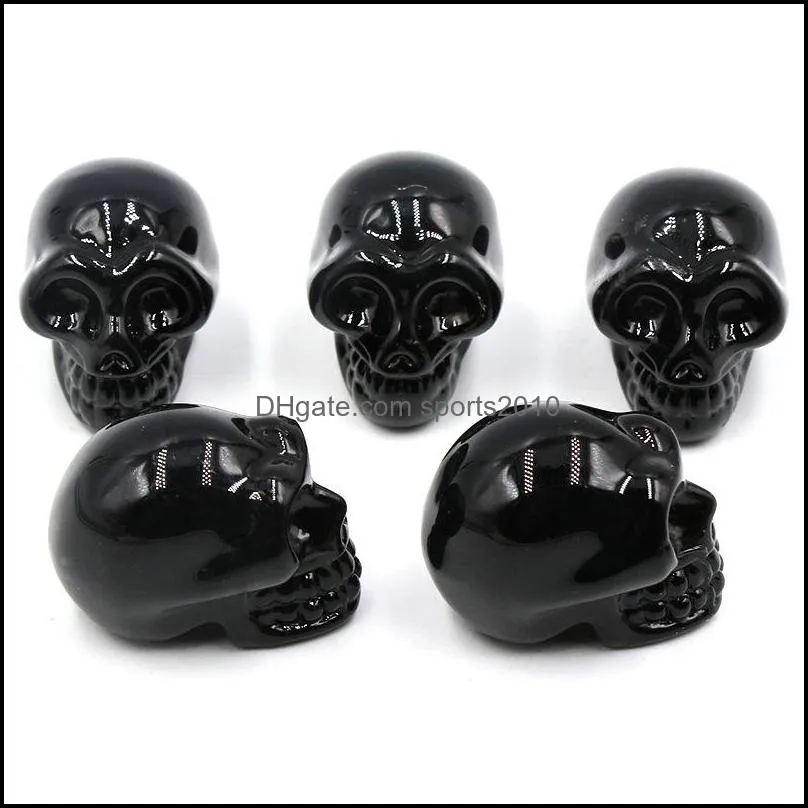 crystal glass skull carved electroplating crafts stone ornaments skeleton shape hand piece home decoration accessories gift 18x24mm sports2010