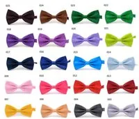 Men' s Women' s Bowtie Bow Tie Solid Colors Plain Si...