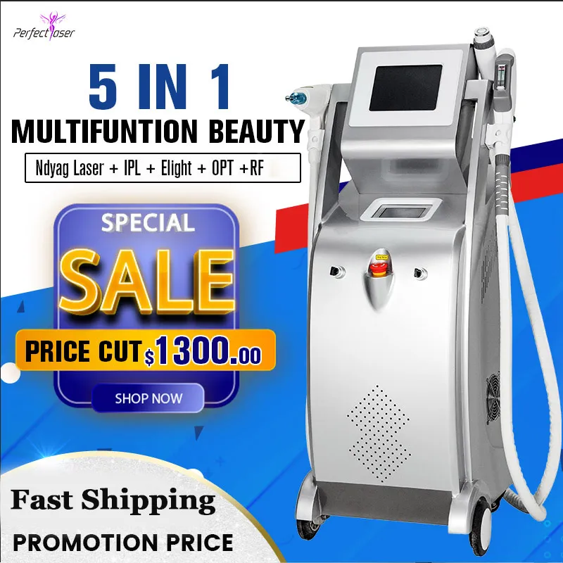 5 Million Shots ND YAG Laser Tattoo Removal IPL Machine OPT IPL Hair Removal Elight Skin Rejuvenation Lazer Beauty Spa Equipment