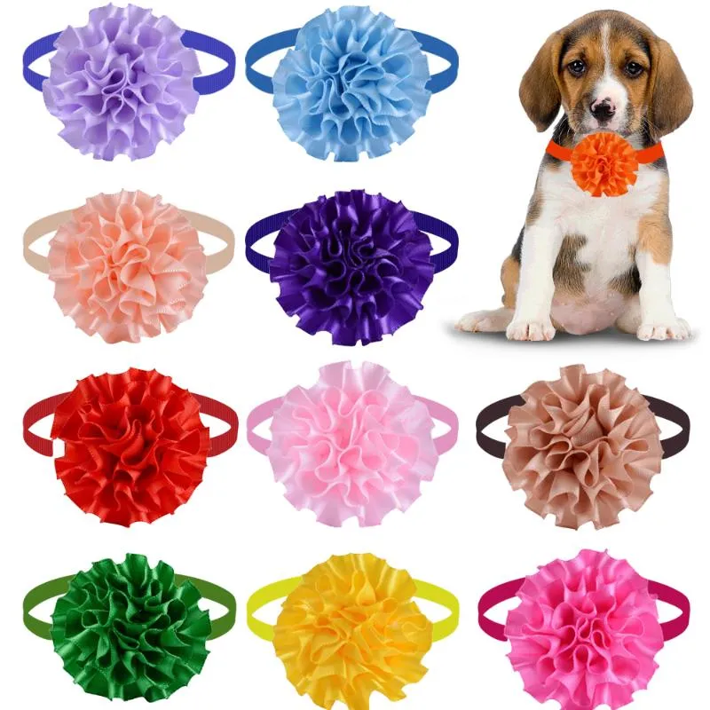 Vêtements pour chiens 50/100 pièces nœud papillon pour animaux de compagnie fleurs cravate réglable nœuds papillon collier accessoires produits de toilettage pour petits chienschien