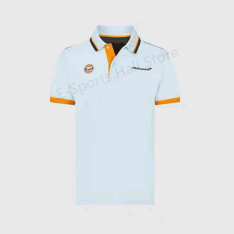 新しいマクラーレンチーム F1 レーシングスーツ Tシャツ 2021 フォーミュラワンマクラーレン湾岸オイルポロシャツマクラーレン快適な通気性半袖