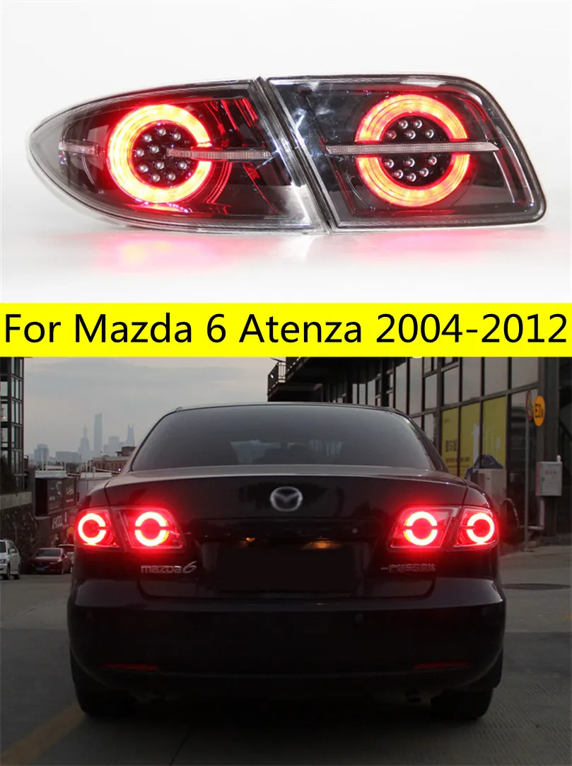 All LED Tail Lights For Mazda 6 Atenza 2004-2012 Rear Fog Brake Turn Signal Taillights Assembly Reversing Lamp