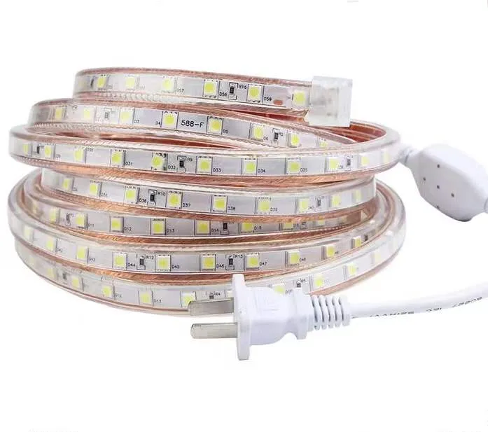 LED Strip Lights SMD5050 Light Light 60leds M AC110V مقاومة للماء 6 ألوان قابلة