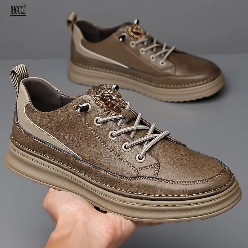 Nuovo leone pazzo oro grigio Scarpe eleganti Gli uomini maschili del designer di marca assorbono le scarpe morbide della gioventù Zapatillas Hombre A15