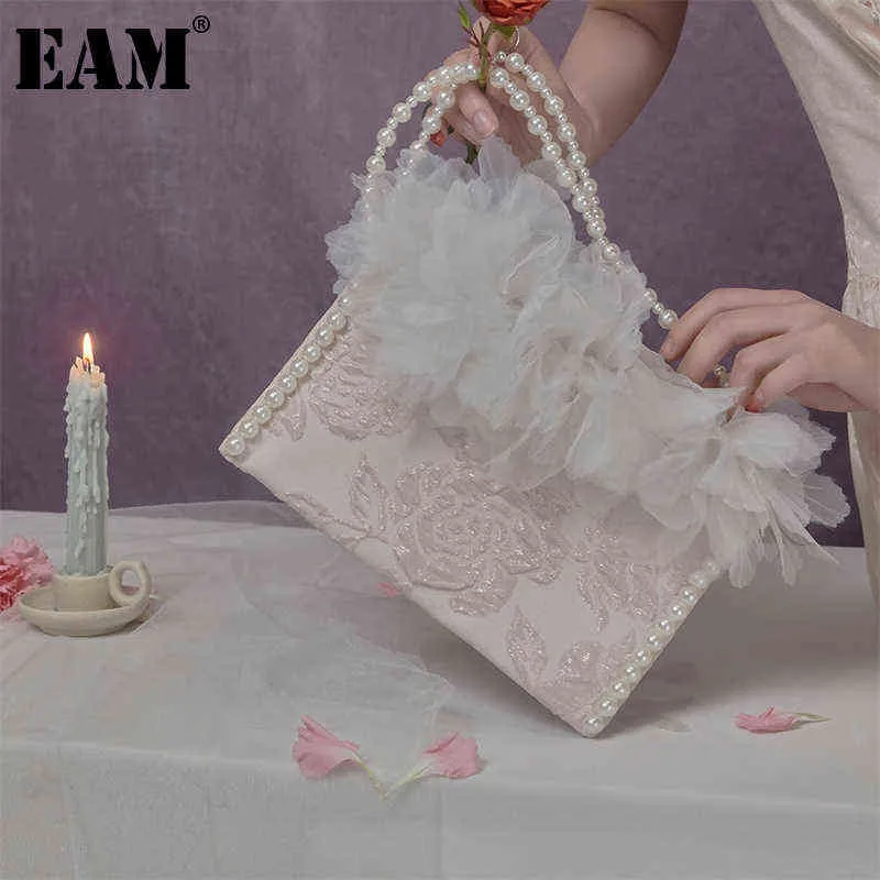 Sacs de soirée [eam] Designer de luxe blanc élégant sacs à main de haute qualité sac à main pour femme mode sacs de soirée à la mode 18b01090 220328