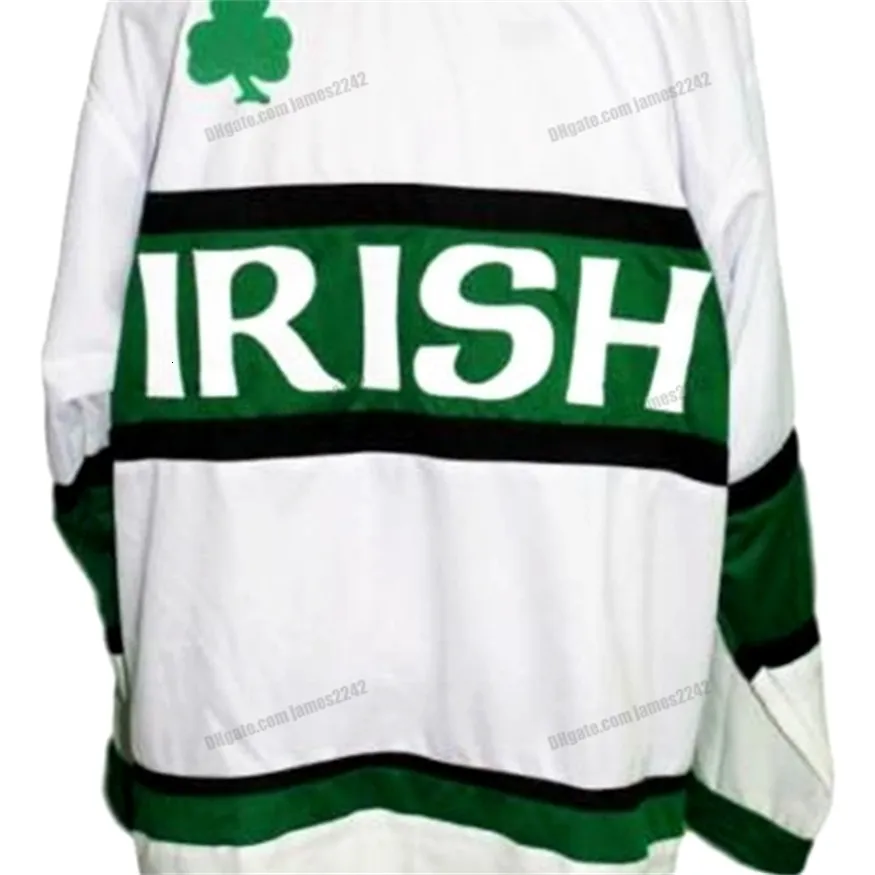 Nikivip Custom Retro Lucky # 44 Team Irish Ireland Maglia da hockey cucita bianca Taglia S-4XL Qualsiasi nome e numero Maglie di alta qualità