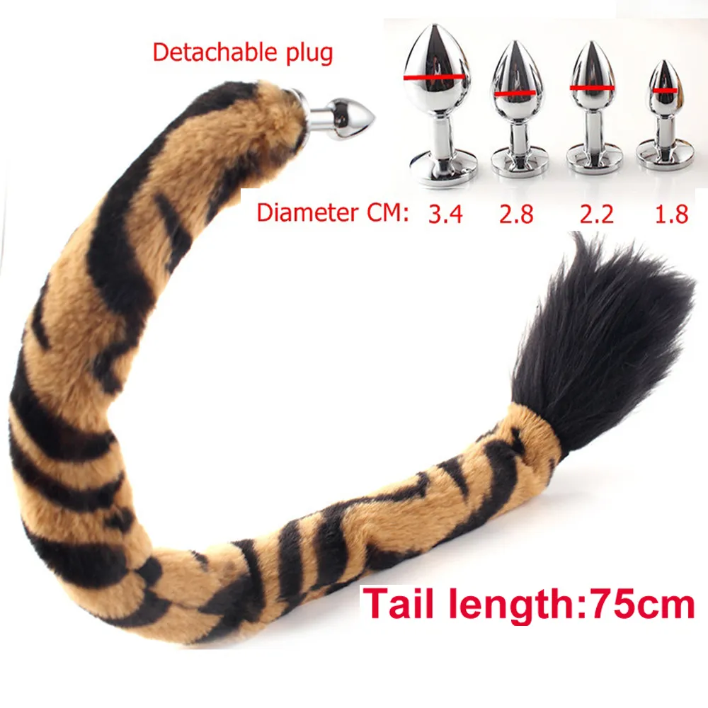 Detachable Faux Fur Horse Tail butt plug