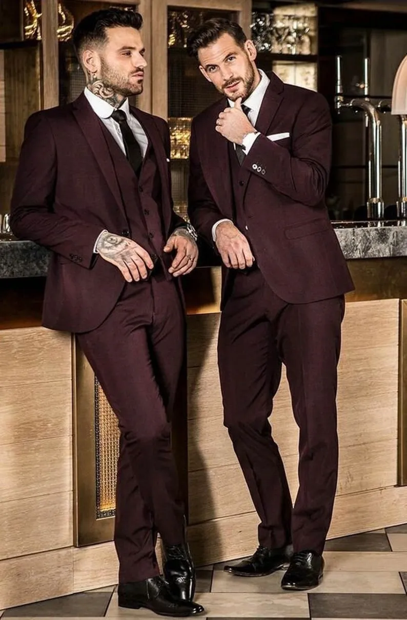 Burgundy Suit For Men Formal Suits For All Ocassions - Franky Fashion