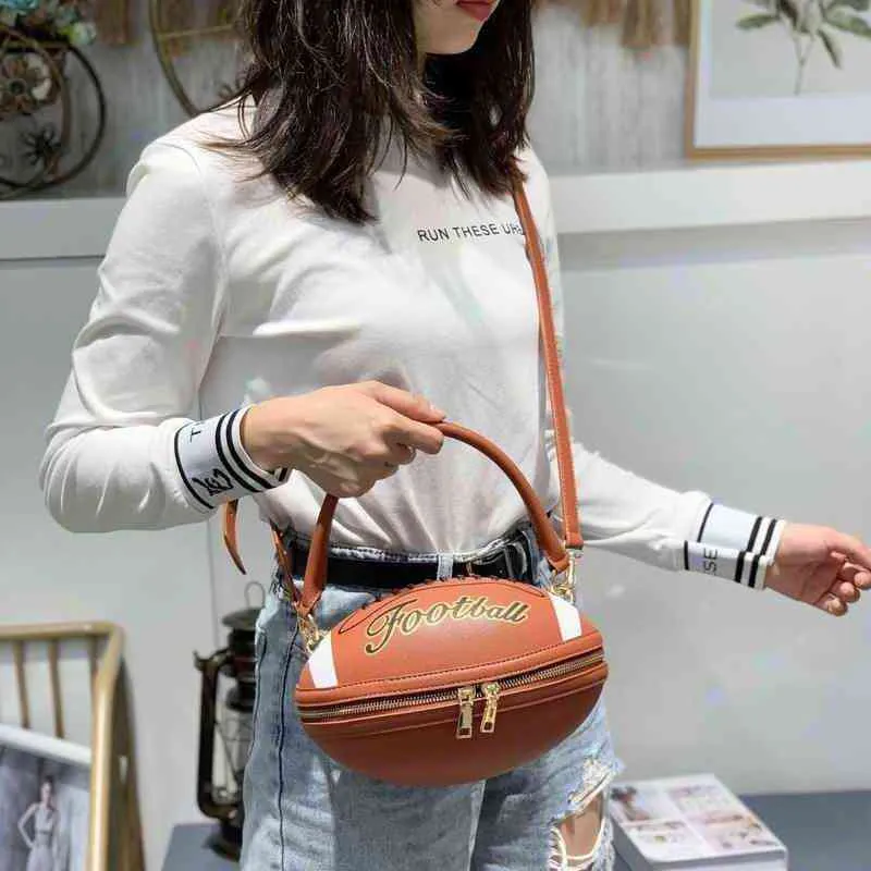 Womens PU Leather Crossbody Bag Vintage Football Style Shoulder Bag Bowling Tote For Party From Caitlin fashion bags 20.35 DHgate.Com