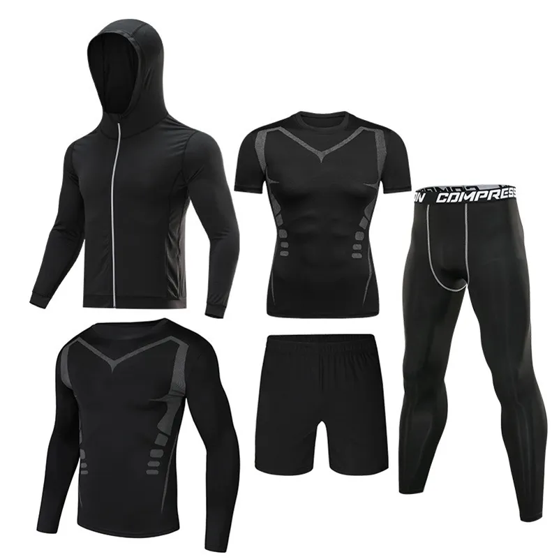 5pcs set Men s Tracksuit Gym Fitness Compression Sport Suit Clothes Running Jogging Sports Wear Exercise Workout Tights 220719