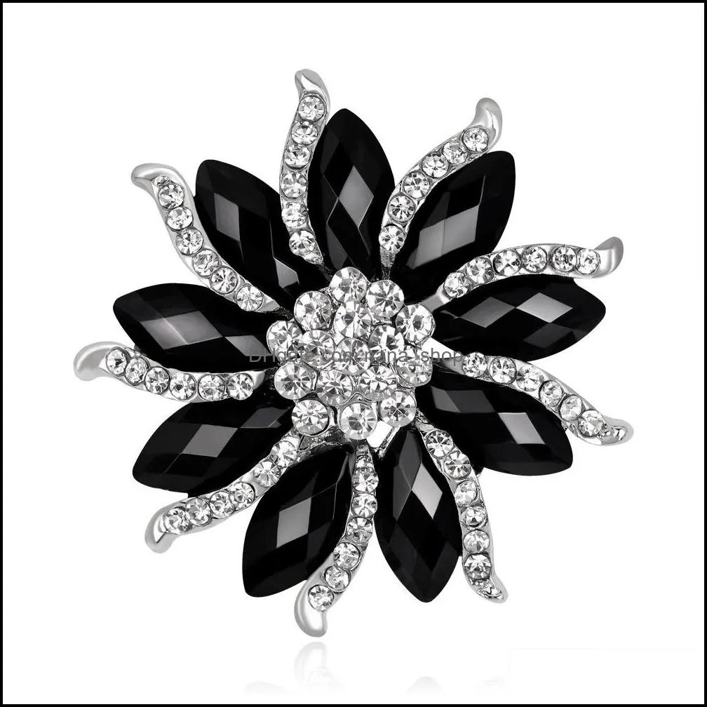 Штифты броши ювелирные украшения черная кристаллическая смоля прозрачная столовая булавки броши для доставки свадьбы 2021 NJ