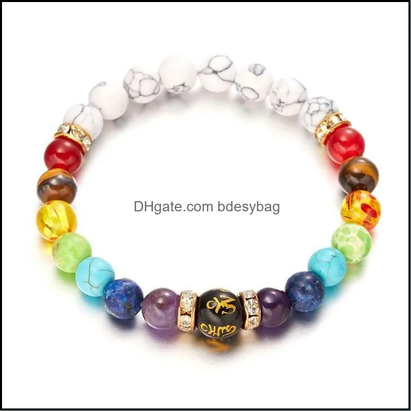 charm bracelets chakra bracelet with meaning cardfor men women natural crystal healing anxiety jewellery mandala yoga meditation