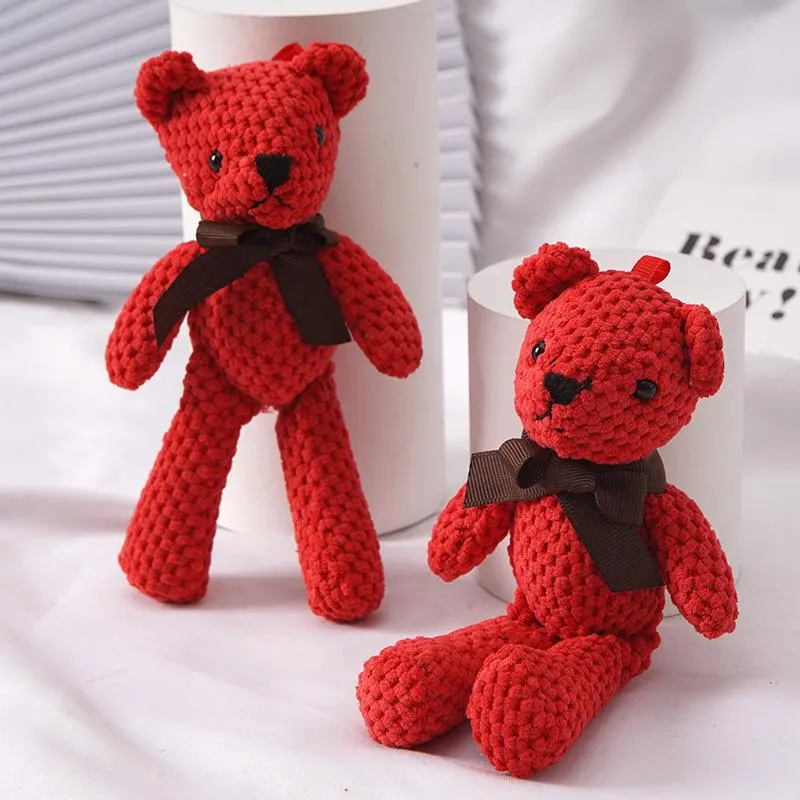 Birthday Wedding Party Decoration Bear Stuffed Plush Toy Baby Cute Dress Key Pendant Pendant Doll Gift