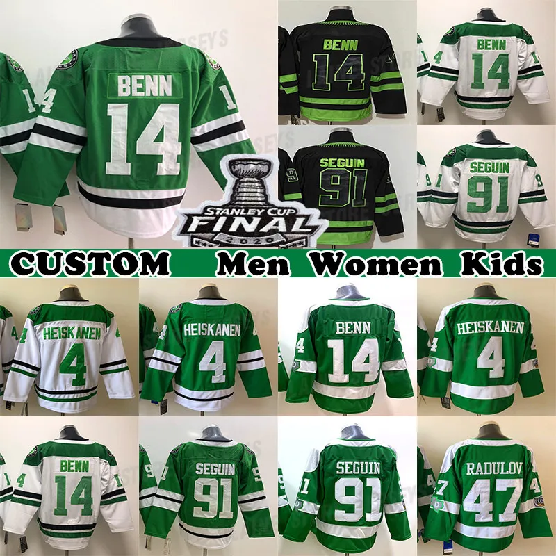 14 Jamie Benn Jersey 16 Joe Pavelski 70 Braden Holtby 91 Tyler Seguin 4 Miro Heiskanen 47 Alexander Radulov Personnalisé Hommes Femmes Jeunesse N'importe quel nom N'importe quel numéro maillots de hockey