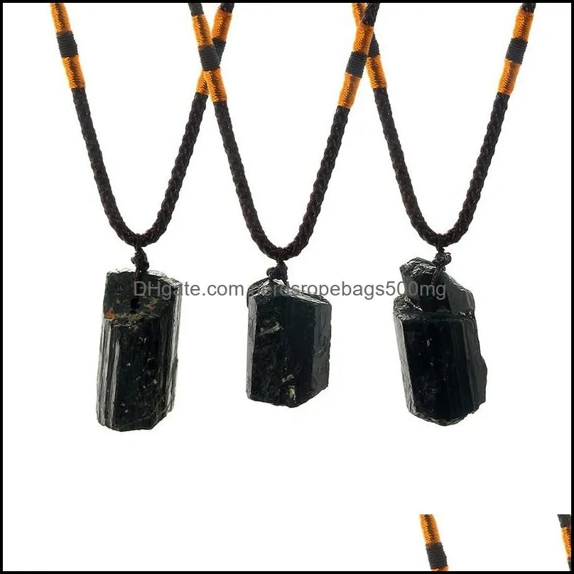 10/Pcs Black Tourmaline Pendant Necklace Plating Crystal Necklace Chakra Crystal Healing Stone Pendant 18-23Mm Sxctb Fhgxt 544 R2