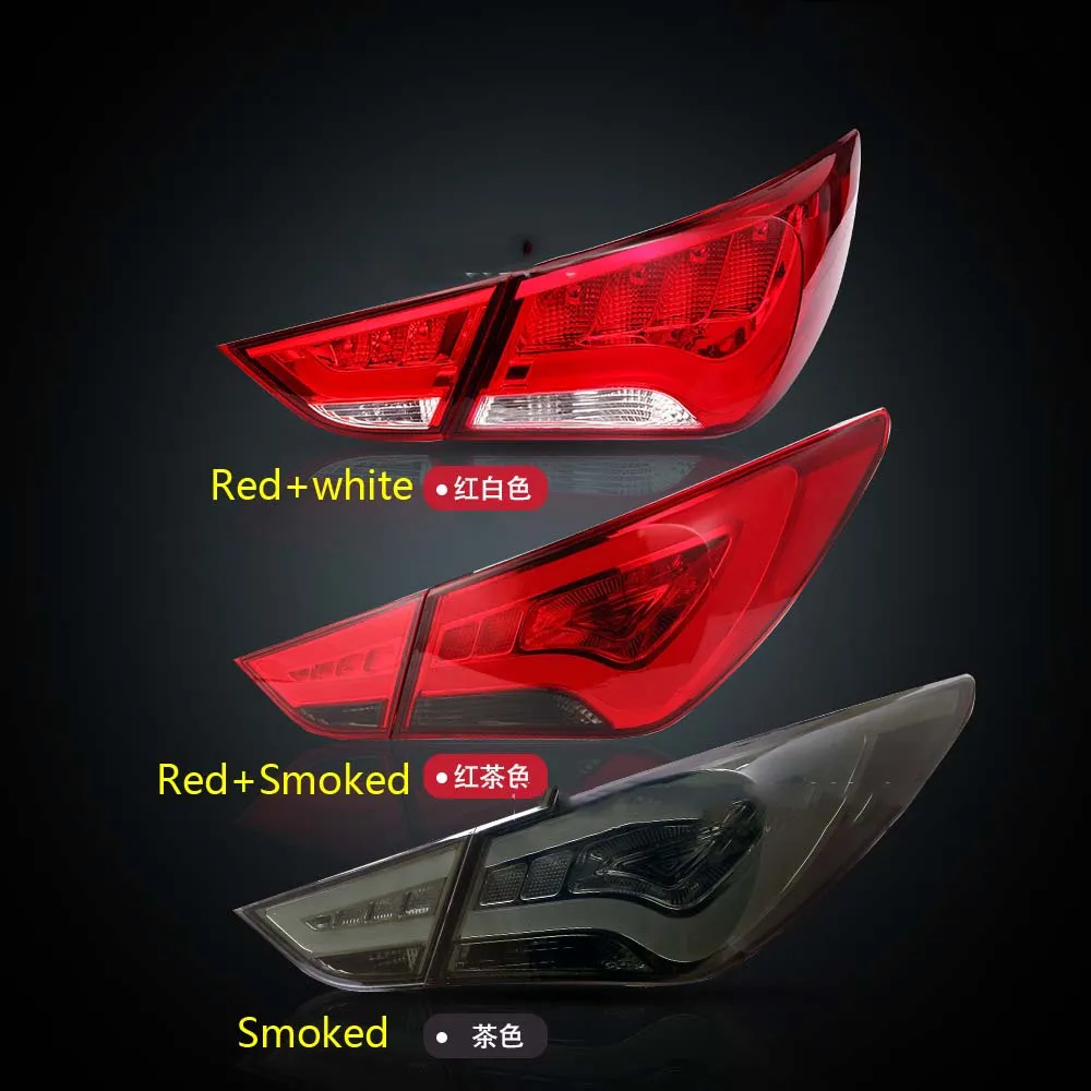 Feu arrière LED pour voiture, clignotant, feu de jour dynamique, pour HYUNDAI SONATA 2011 – 2014, ensemble de feux arrière avec banderole de frein DRL